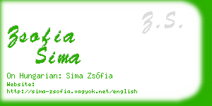 zsofia sima business card
