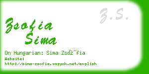 zsofia sima business card